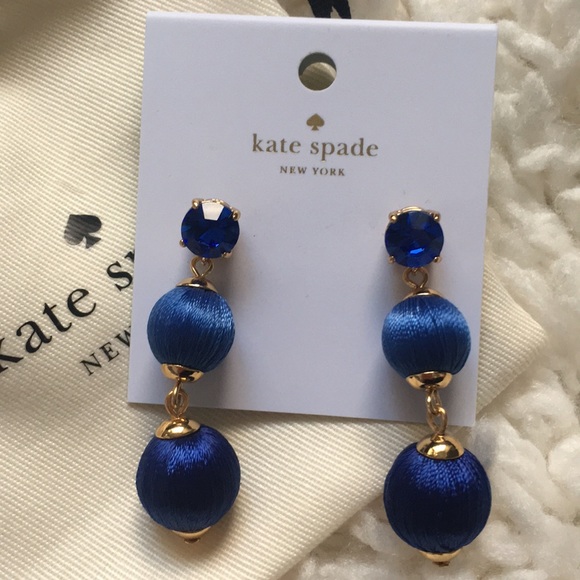 Kate Spade Blue Dangly Bauble Earrings - Picture 2 of 3